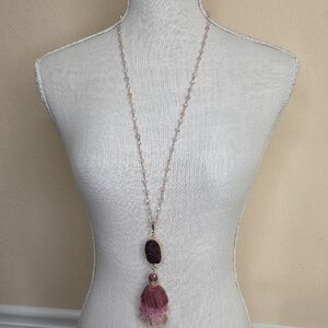 Park Lane Removable Elegant Pink Tassel Necklace